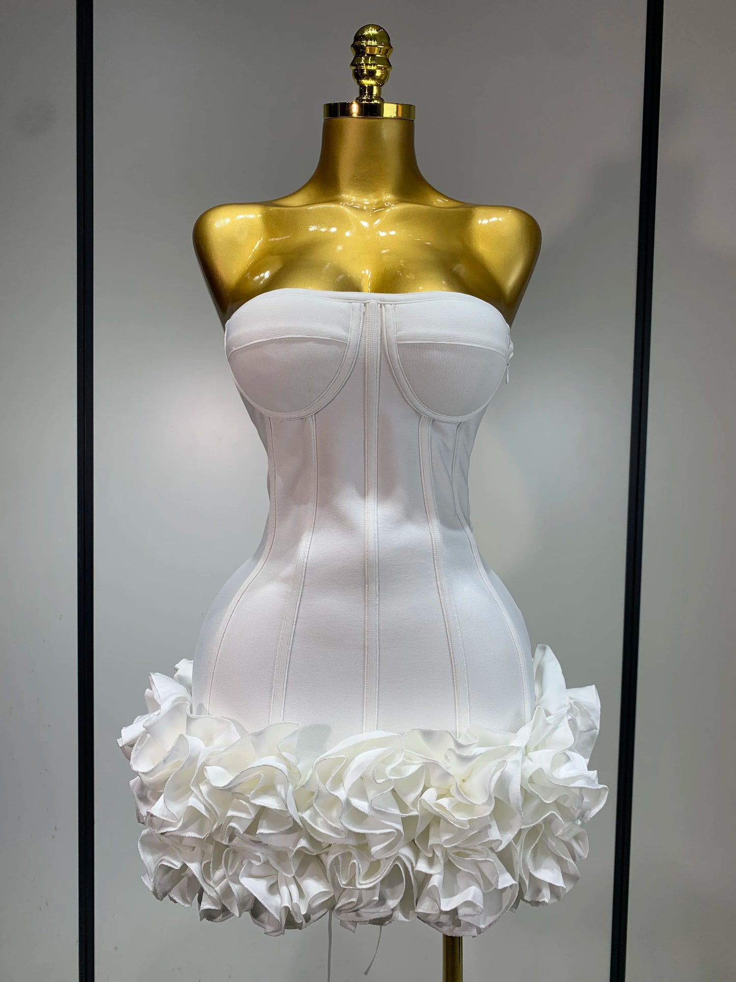 Flower Embellished Mini Dress