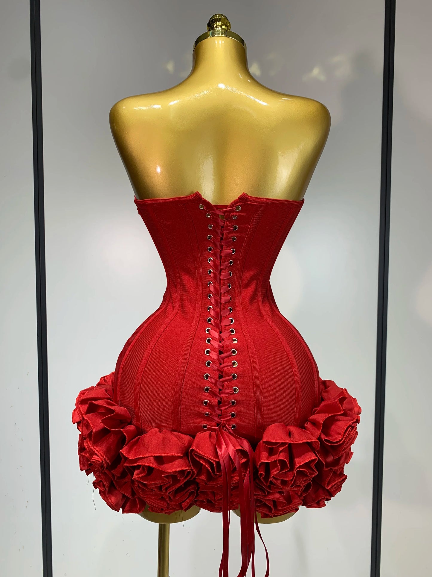 Flower Embellished Mini Dress