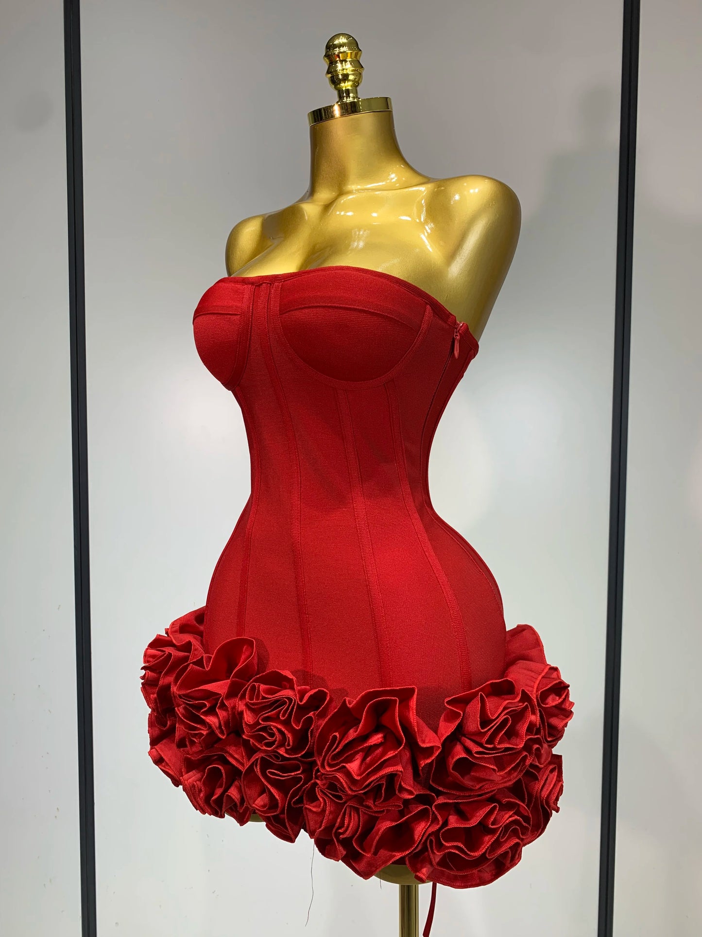 Flower Embellished Mini Dress