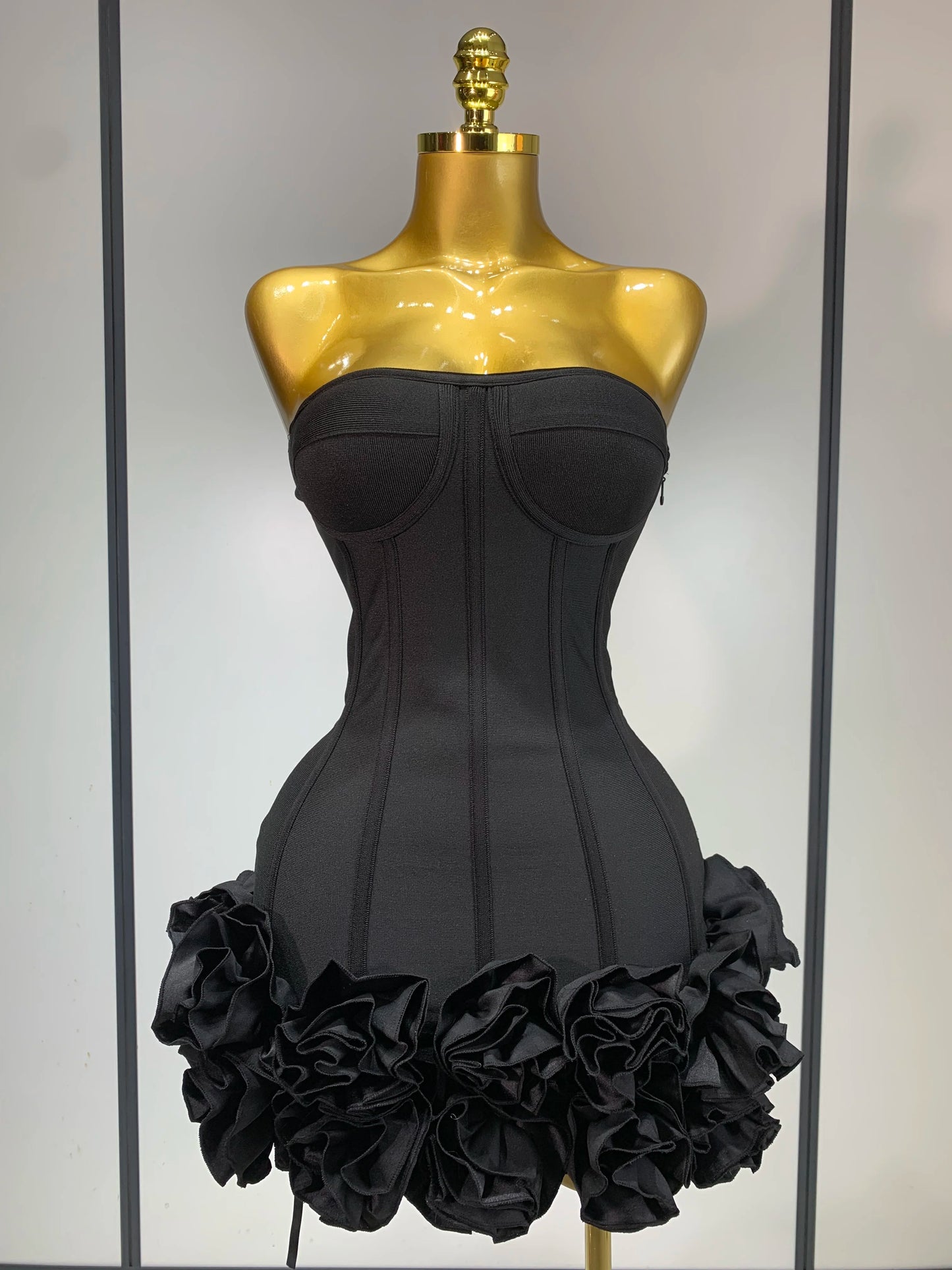 Flower Embellished Mini Dress