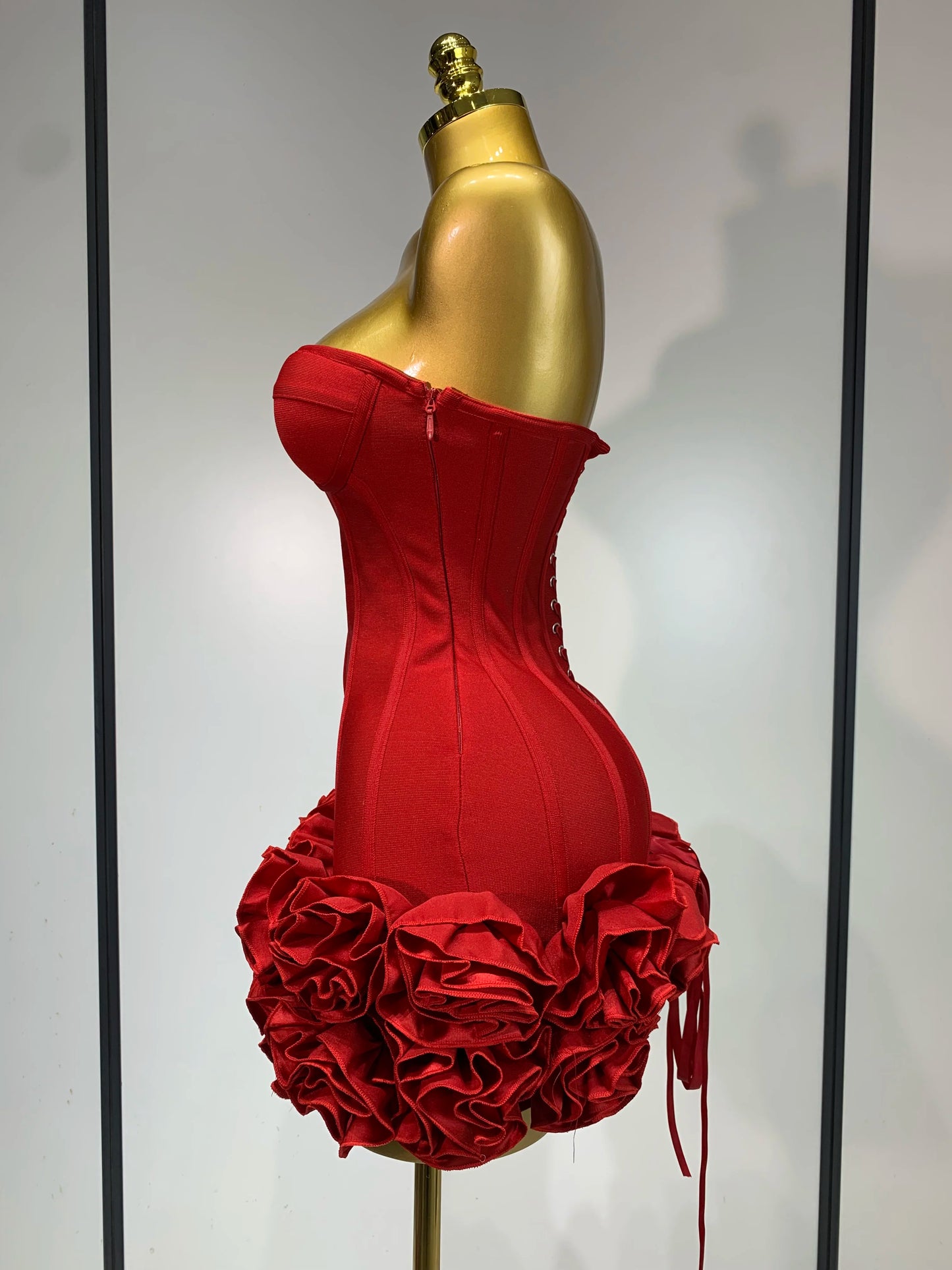 Flower Embellished Mini Dress