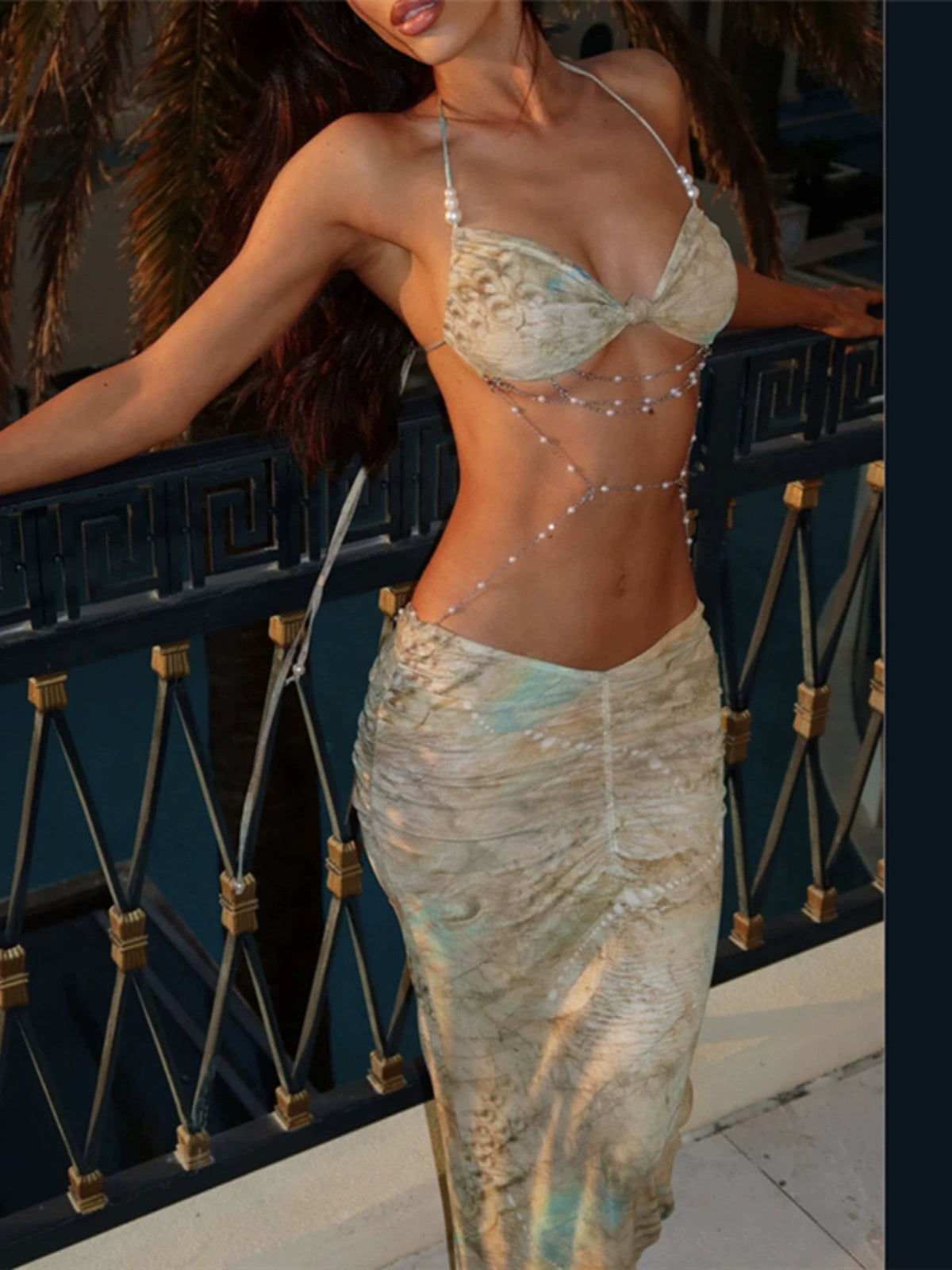 Pure Desire Hollow Blooming Long Skirt